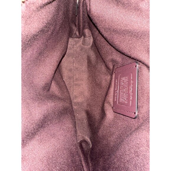 Coach Prairie Satchel Dark Burgundy Pebbled Leather Shoulder Bag Adj Strap - Picture 7 of 7